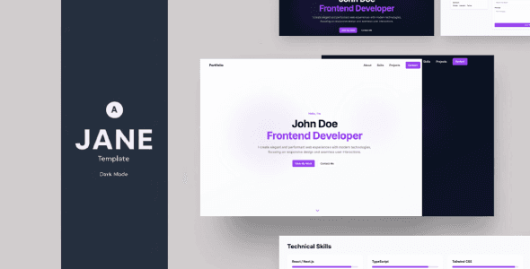 Jane | Multipurpose - Personal Portfolio Resume HTML